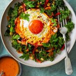 Turmeric Fried Eggs and Kale Salad Recipe | olivemagazine