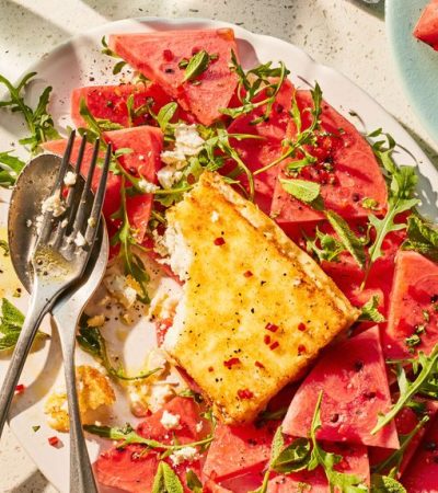 Crusted Feta With A Rocket And Watermelon Salad | olivemagazine